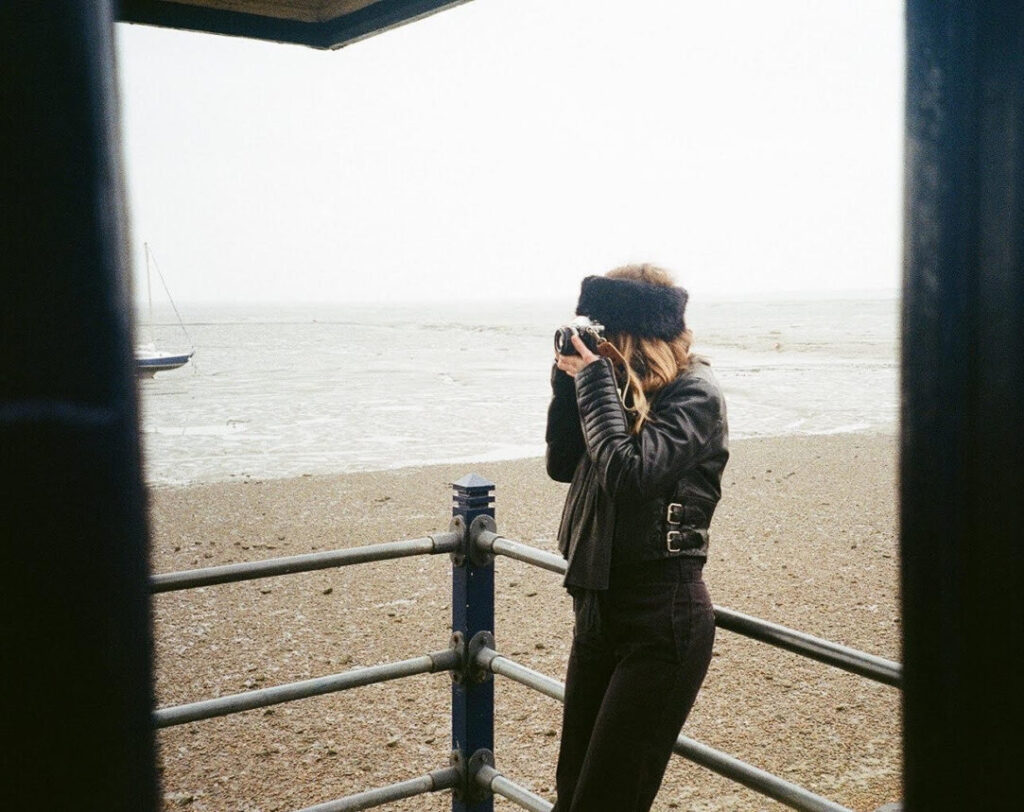 Mathilde Godard taking a photo