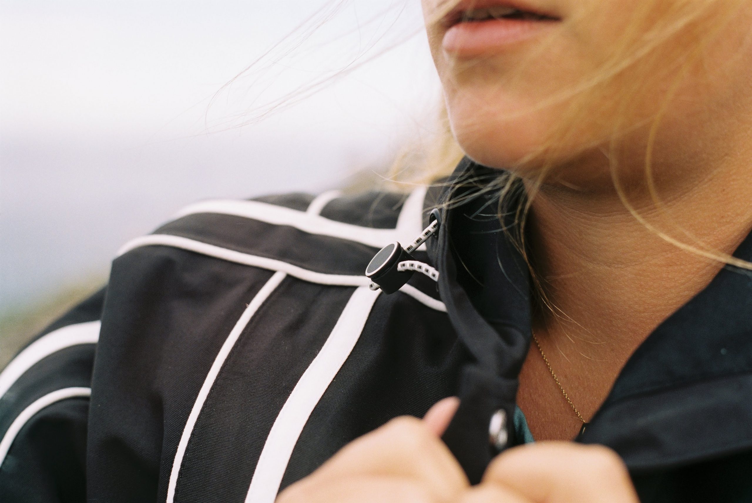 close up fashion shot rain jacket